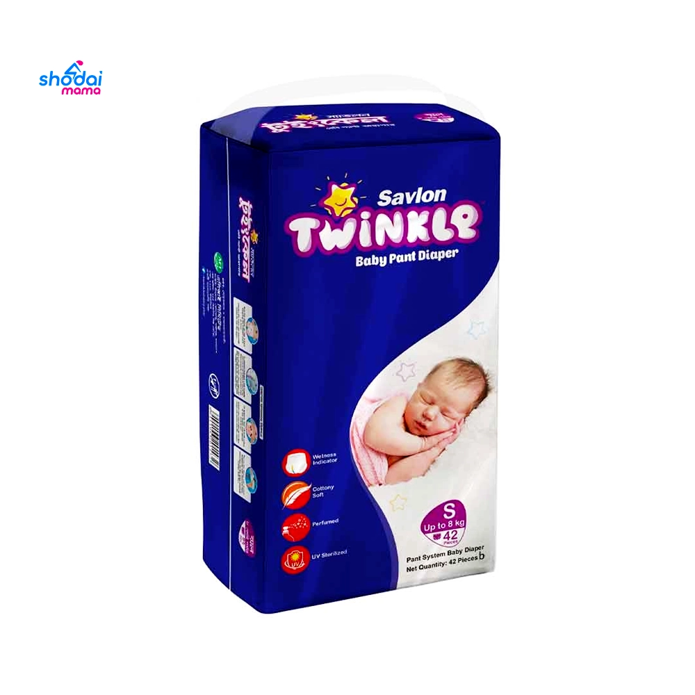 Savlon Twinkle Baby Pant Diaper (S) Up to 8Kg 42pcs